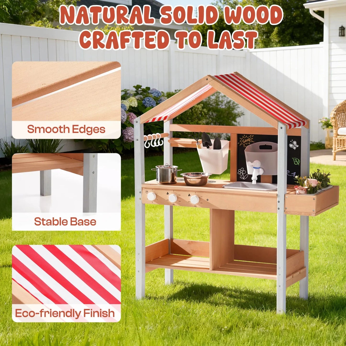 Wooden Outdoor Mud Kitchen For Toddlers