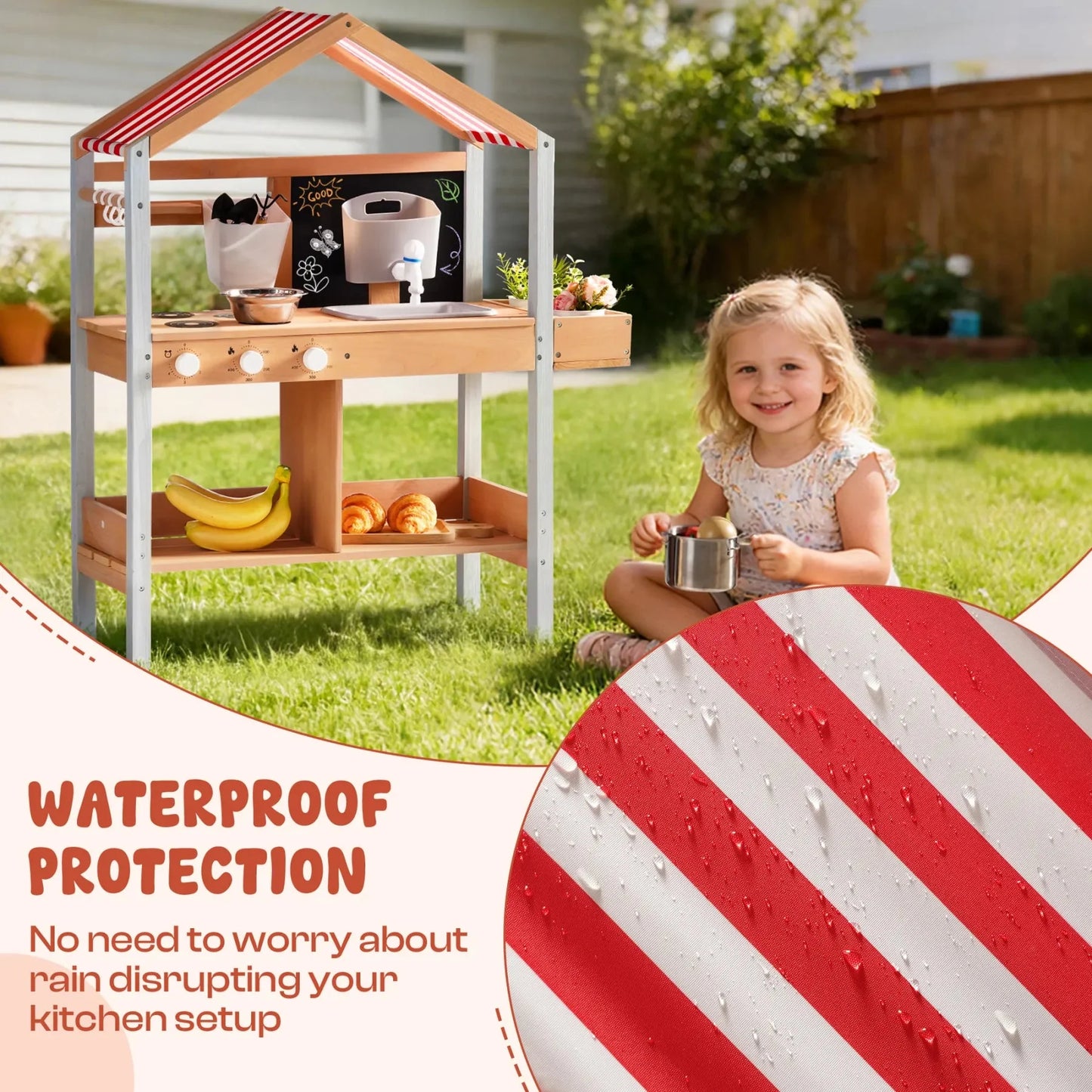 Wooden Outdoor Mud Kitchen For Toddlers