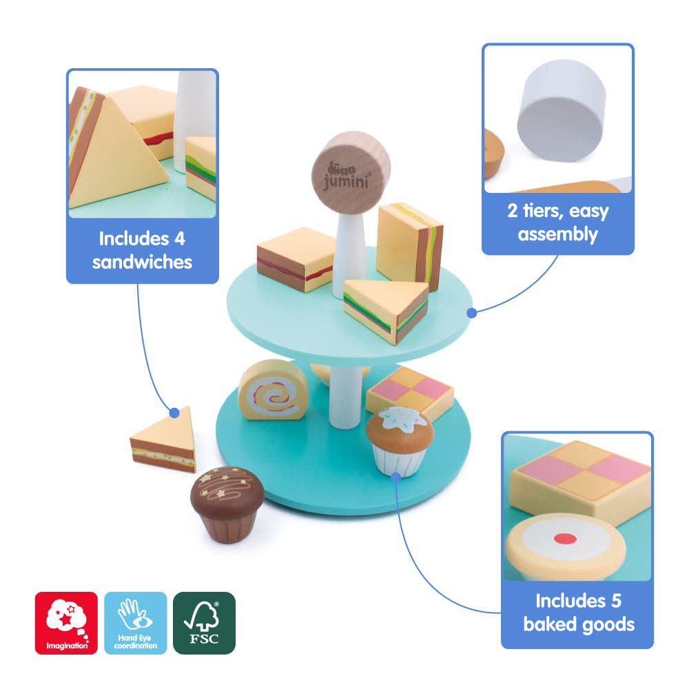 Little Diners Cake Stand – Wooden Pretend Play Tea Set